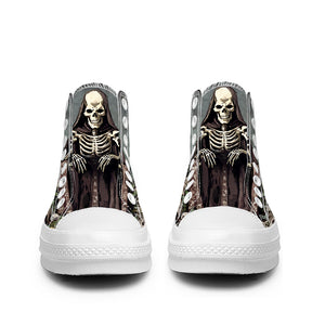Resalta tu estilo con las zapatillas de lona de caña media Skeleton para hombre y mujer