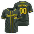 Camiseta de béisbol personalizada con diseño bordado & estilo hip hop & color gris oscuro y amarillo