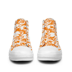 Resalta tu estilo con las zapatillas de lona de caña media Skeleton para hombre y mujer