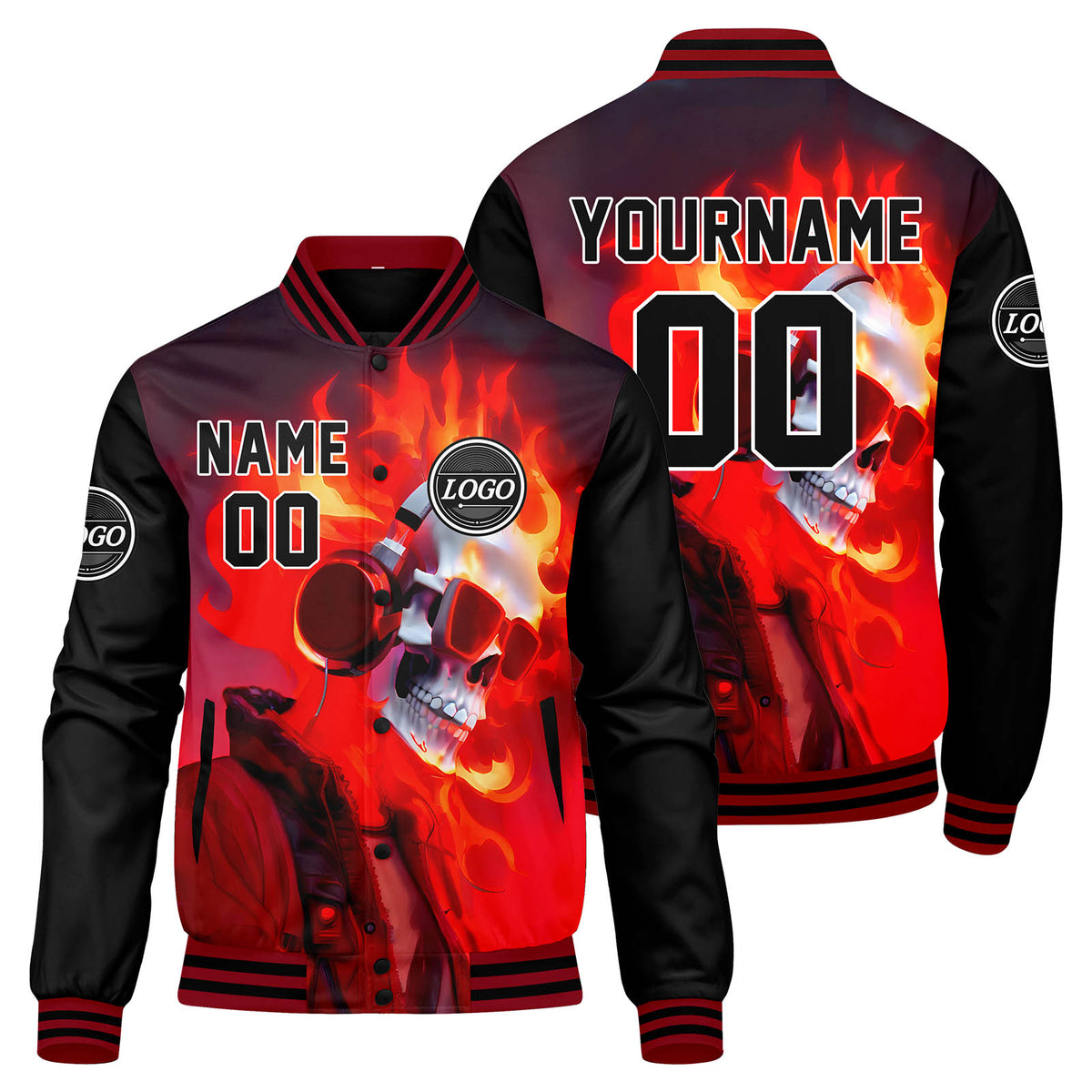 Chaqueta universitaria personalizada estilo Letterman para hombres-mujeres y jóvenes-color negro y gris