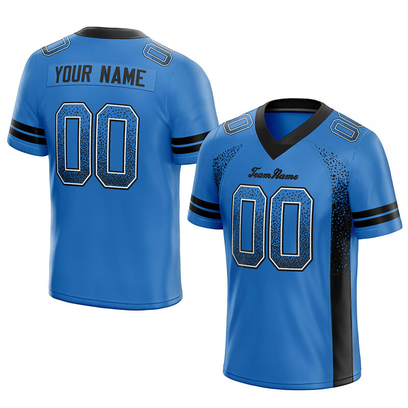 custom authentic drift fashion football jersey black-light blue mesh