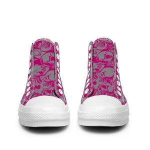 Resalta tu estilo con las zapatillas de lona de caña media Skeleton para hombre y mujer
