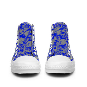 Resalta tu estilo con las zapatillas de lona de caña media Skeleton para hombre y mujer