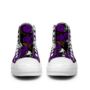 Resalta tu estilo con las zapatillas de lona de caña media Skeleton para hombre y mujer
