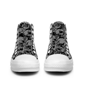 Resalta tu estilo con las zapatillas de lona de caña media Skeleton para hombre y mujer