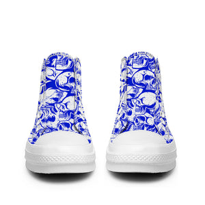 Resalta tu estilo con las zapatillas de lona de caña media Skeleton para hombre y mujer