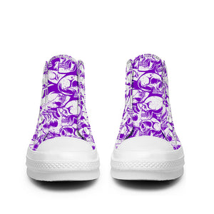 Resalta tu estilo con las zapatillas de lona de caña media Skeleton para hombre y mujer