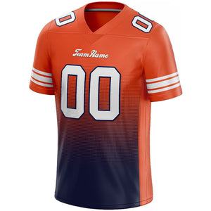 custom authentic gradient fashion football jersey orange-navy-white
