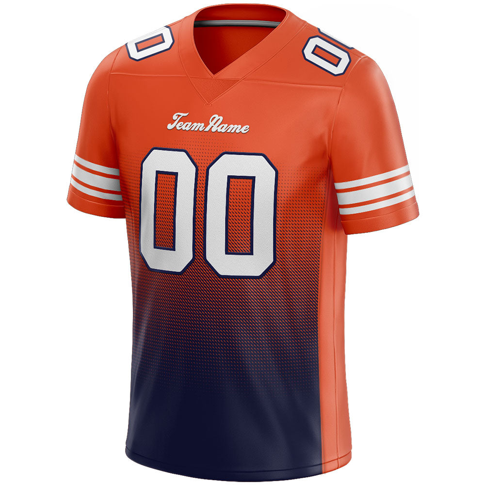 custom authentic gradient fashion football jersey orange-navy-white