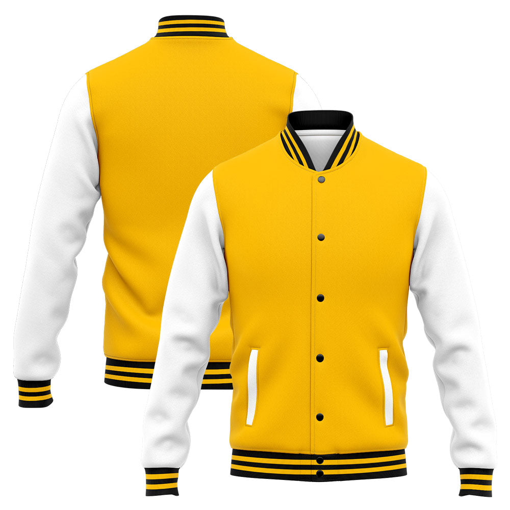 Chaqueta universitaria personalizada estilo Letterman para hombres-mujeres y jóvenes-color amarillo y negro