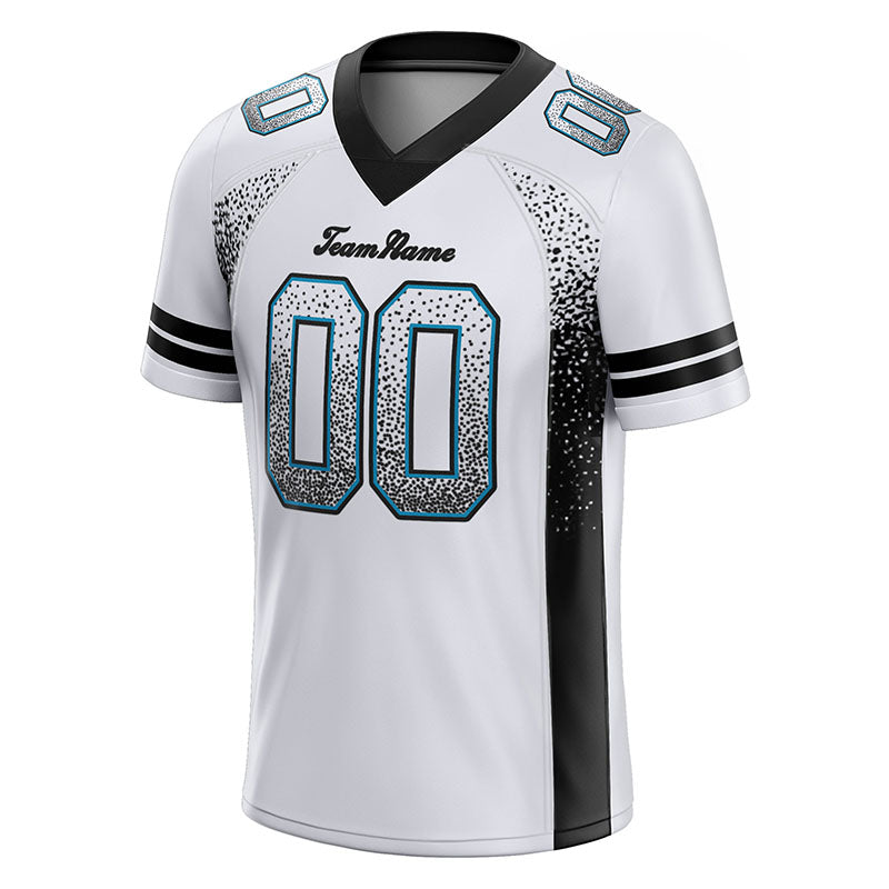 custom authentic drift fashion football jersey white-black mesh