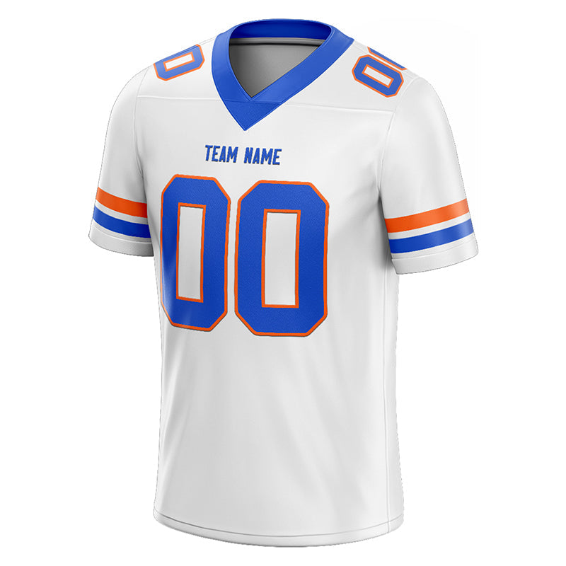 customized  authentic football jersey white-blue mesh