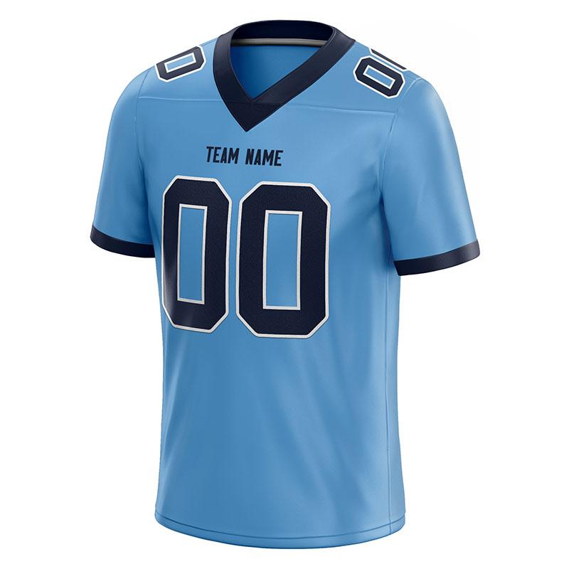 custom authentic football jersey powder blue-navy mesh