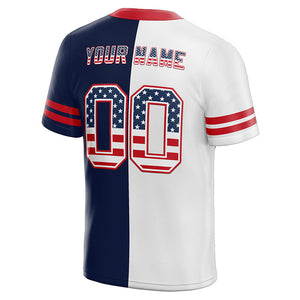 team member custom authentic football jersey navy-white-red mesh