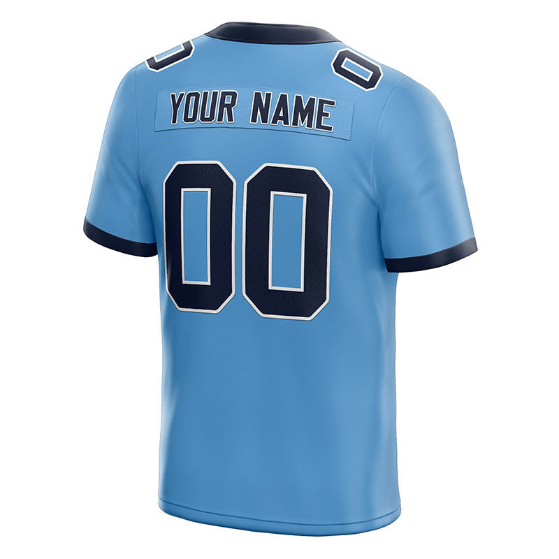 custom authentic football jersey navy-powder blue mesh