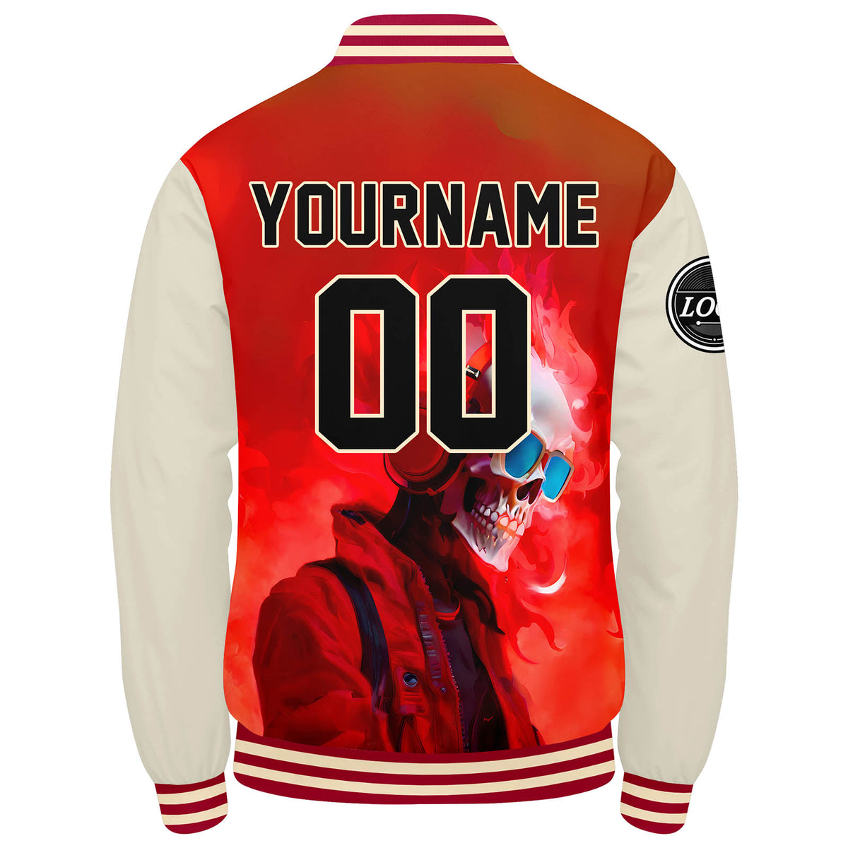 Chaqueta universitaria personalizada estilo Letterman para hombres-mujeres y jóvenes-color rojo crema