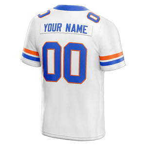 customized  authentic football jersey white-blue mesh
