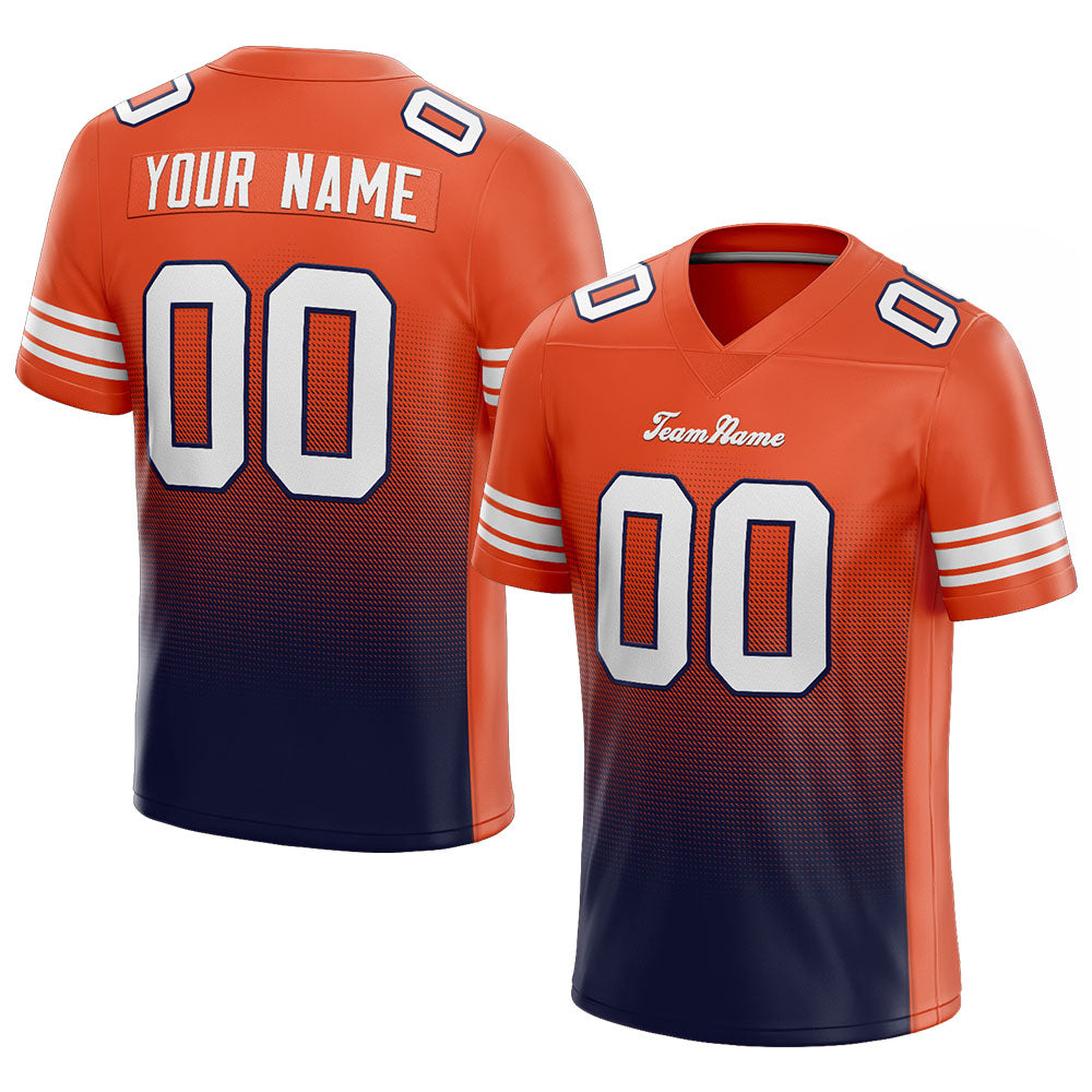 custom authentic gradient fashion football jersey orange-navy-white