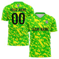 Conjunto personalizado de camiseta de fútbol verde y amarillo para niños y adultos