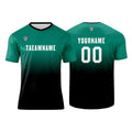 Conjunto personalizado de camiseta de uniforme verde oscuro y negro para niños y adultos