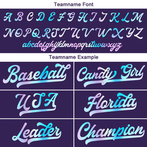 Camiseta de béisbol morada personalizada con diseño bordado Camisetas de béisbol de hip hop personalizadas