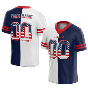 team member custom authentic football jersey navy-white-red mesh