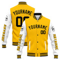 Chaqueta universitaria personalizada estilo Letterman para hombres-mujeres y jóvenes-color amarillo y negro