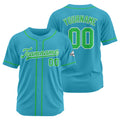 Camiseta de béisbol personalizada con diseño bordado & estilo hip hop & color azul claro-verde