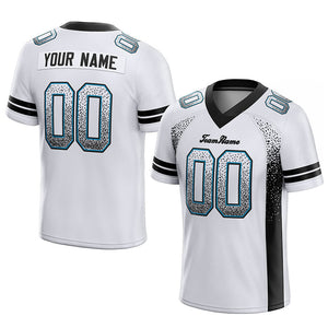 custom authentic drift fashion football jersey white-black mesh
