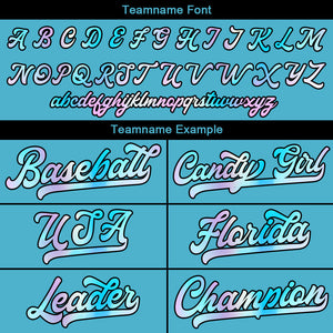 Camiseta de béisbol azul claro personalizada con diseño bordado Camisetas de béisbol de hip hop personalizadas