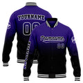 Chaqueta universitaria personalizada estilo Letterman para hombres-mujeres y jóvenes-color morado y negro