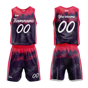 Uniforme de baloncesto personalizado de Sunset Coast con tu logotipo-nombre y número impresos