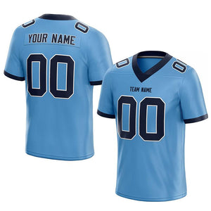 custom authentic football jersey powder blue-navy mesh