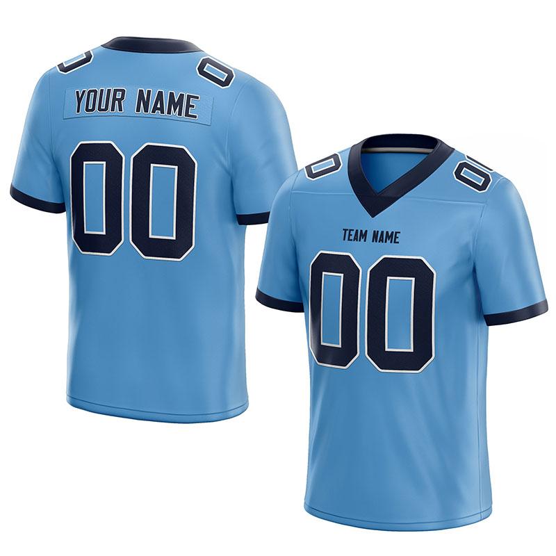 custom authentic football jersey powder blue-navy mesh
