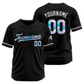 Camisetas de béisbol negras personalizadas con diseño bordado y estilo hip hop