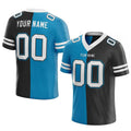 custom authentic split fashion football jersey blue-black-white mesh
