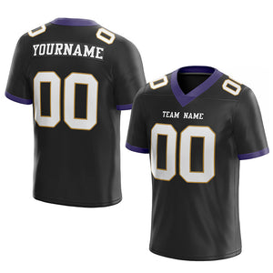 custom authentic football jersey black white-old gold  mesh