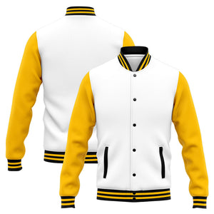 Chaqueta universitaria personalizada estilo Letterman para hombres-mujeres y jóvenes-color amarillo y negro