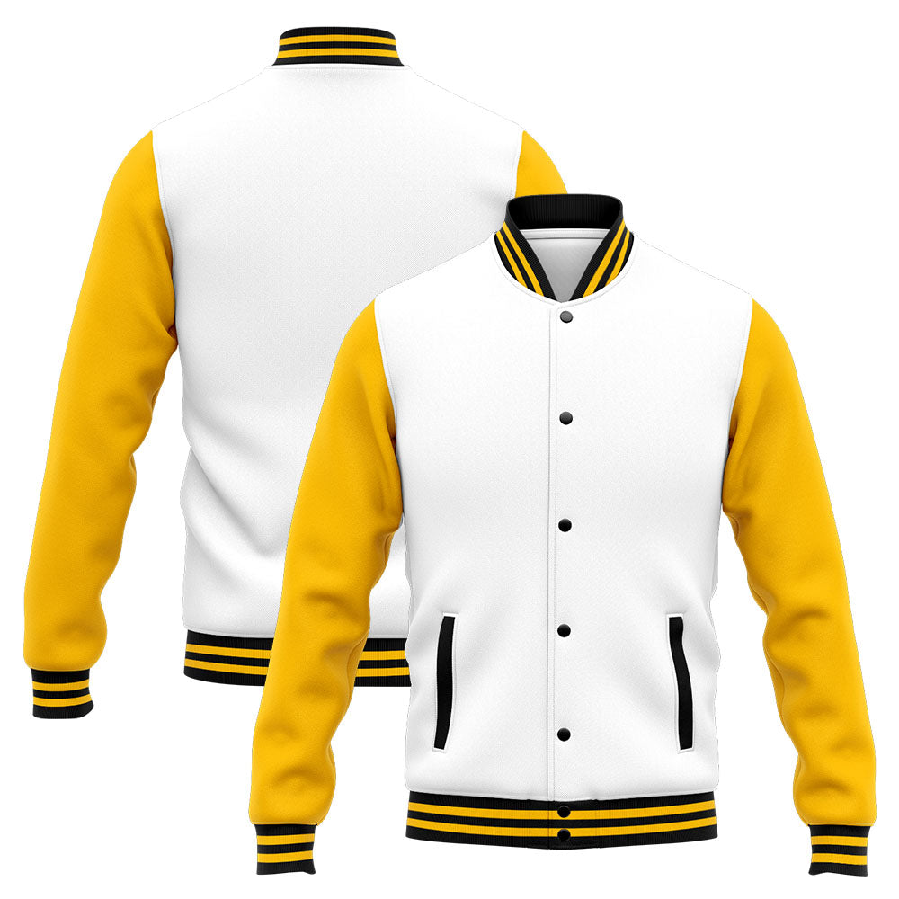 Chaqueta universitaria personalizada estilo Letterman para hombres-mujeres y jóvenes-color amarillo y negro