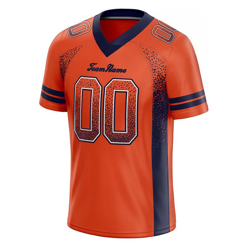 custom authentic drift fashion football jersey orange-navy mesh