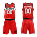 Uniforme de baloncesto rojo personalizado con tu logotipo-nombre y número impresos