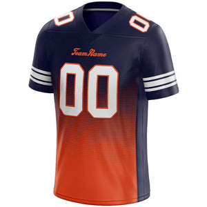 custom authentic gradient fashion football jersey navy-orange-white