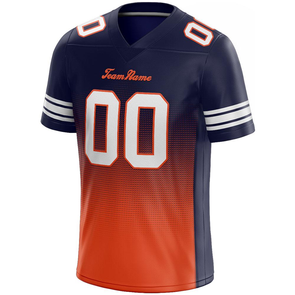 custom authentic gradient fashion football jersey navy-orange-white