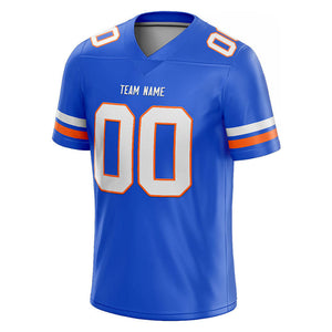 customized  authentic football jersey blue-white-orange mesh