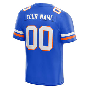 customized  authentic football jersey blue-white-orange mesh