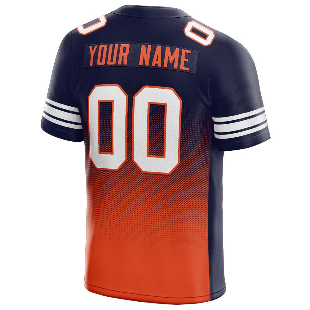 custom authentic gradient fashion football jersey navy-orange-white