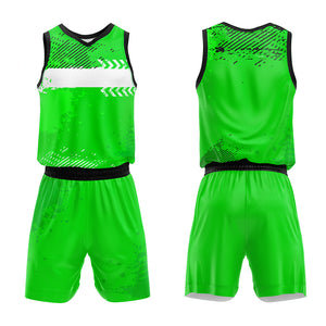 Uniforme de baloncesto verde personalizado con tu logotipo-nombre y número impresos