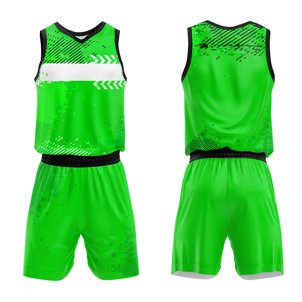 Uniforme de baloncesto verde personalizado con tu logotipo-nombre y número impresos