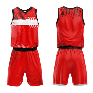 Uniforme de baloncesto rojo personalizado con tu logotipo-nombre y número impresos