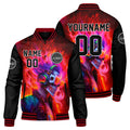 Chaqueta universitaria personalizada estilo Letterman para hombres-mujeres y jóvenes-color rojo y negro